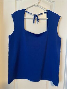 Addition Elle Cobalt Blue Square Neck Tank with Back Tie